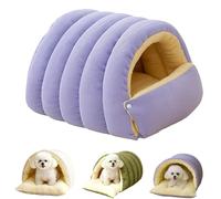Jeesrt Cozy Monster Cat Bed, Warmth Cozy Comfort Plush Pet Cave, Warm Soft Removable Washable for Cats and Dogs (Purple,Medium)