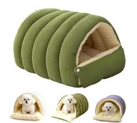 Jeesrt Cozy Monster Cat Bed, Warmth Cozy Comfort Plush Pet Cave, Warm Soft Removable Washable for Cats and Dogs (Green,Large)
