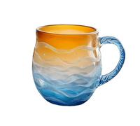 Jeesrt Golden Tide Mug, Handcrafted Sea Glass Coffee Cups for Tea Wine Ice Drink (1PCS)