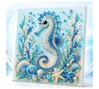 Jeesrt Pearl Art Kit For Adults, Ocean Theme Diamond Art Kit With Octopus Design, Pearl Painting Craft Set For Coastal Wall Decor (Style A)