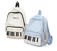 Jeesrt Piano Backpack, Polka Dot Backpack With Whimsical Design, Cute Daypack For School Students And Daily Carry (Two Pcs)