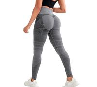 Jeesrt Resistance Band Leggings for Women, Built-in Bands High Waist Yoga Pants (AB Gray,TG)