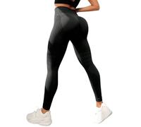Jeesrt Resistance Band Leggings for Women, Built-in Bands High Waist Yoga Pants (Black,S)