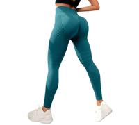 Jeesrt Resistance Band Leggings for Women, Built-in Bands High Waist Yoga Pants (Malachite Green,S)
