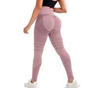 Jeesrt Resistance Band Leggings for Women, Built-in Bands High Waist Yoga Pants (Red Bean Paste Pink,M)