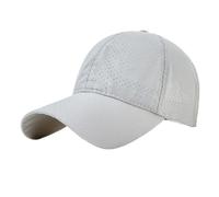 Jeesrt Sunscreen Breathable Baseball Cap, Quick-Dry Mesh UV Hat with Curved Brim for Running, Golf, and Daily Wear, Workout & Travel (Light Gray,TG)