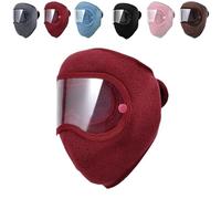 Jeesrt Winter Warm Fleece Windproof High-Definition Goggles (Burgundy)
