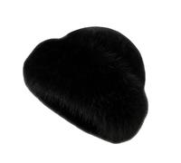 Jeesrt Womens Winter Faux Fur Bucket Hat, Winter Warm Plush Fluffy Faux Mink Hats (Black)