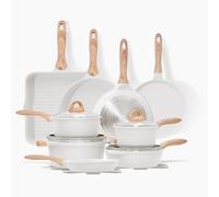 JEETEE Batterie de Cuisine 23 Pcs, Granit-Antiadhésif Sets de Poêles et Casseroles, Parfait comme cadeau pour une nouvelle maison, Convient à Tous les Fourneau, Sans PFOA/PFOS, Beige