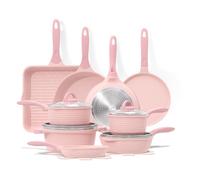 JEETEE Batterie de Cuisine 23 Pcs, Granit-Antiadhésif Sets de Poêles et Casseroles, Parfait comme cadeau pour une nouvelle maison, Convient à Tous les Fourneau, Sans PFOA/PFOS, Pink