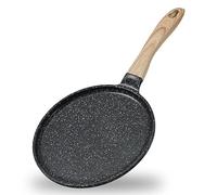 JEETEE Poêle à Crêpes 28 cm - Crêpière avec Revêtement Antiadhésif - Fonte Aluminium - Tous Feux dont Induction - Sans PFOA - Gris