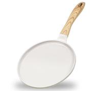 JEETEE Poêle à Crêpes 28 cm - Crêpière avec Revêtement Antiadhésif - Fonte Aluminium - Tous Feux dont Induction - Sans PFOA - Beige