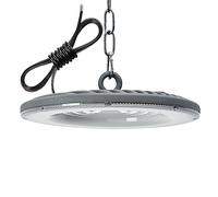 Jefedana 100W Eclairage LED Garage, 10000LM 6500K UFO Éclairage Plafonnier Lampe avec Chaine, 144 LEDs Projecteur LED Intérieur, IP65 Étanche Lumiere de Plafond pour Garage, Entrepôt, Gymnase