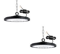 Jefedana 2PCS-200W UFO Projecteur LED Industriel, Blanc Froid 6500K 20000LM LED High Bay Light Hall Projecteur Lampe Atelier Éclairage d'entrepôt pour Stade Garage Usine Atelier Parkings Gymnase