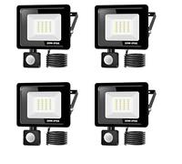 Jefedana 4PACK - 20W Projecteur LED détecteur de mouvement,Blanc Froid (6000K) 2000LM Exterieur Avec Detecteur Imperméable IP66 sécurité pour, garage, couloir