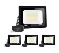Jefedana 4PCS 100W Spot Projecteur LED 10000LM IP66 Blanc Froid 6000K | IP66 Imperméable, 10000LM Super Brillant, Eclairage Sécurité LED, Blanc Froid 6000K, stades usines parking garage jardin