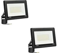 Jefedana Projecteur LED extérieur 100 W 2 pièces IP66 étanche 6000 K 10 000 lm Projecteur LED super lumineux pour arrière-cour, garage, couloir, jardin