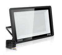 Jefedana Spot LED Extérieur 200W 20000LM IP66, 1 Pièce | Super brillant 20000LM, IP66 imperméable, sécurité spot led pour stades usines parking garage jardin