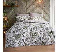 Jeff Banks Parure de lit en Coton, Gris/Vert, King Size