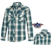 JEFF BLUE Chemises country western Stars & Stripes homme