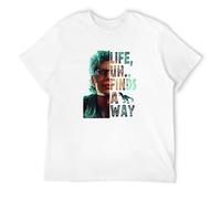 Jeff Goldblum Life Uh Finds A Way Men's T-Shirt Unisex White Cotton Print Tee Shirts M