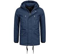 JEFF Hommes Anders Coat | Manteau homme avec patte de boutonnage invisible Navy Mix L