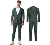 JEFF Hommes JFLuke Set 2-Piece Suit Jacket Pants | Costume 2 pièces Veste Pantalon Green Herringbone 46