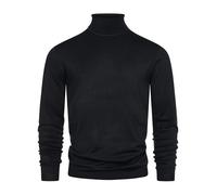 JEFF Hommes Malcolm Knit Sweater | Pull en Maille Fine à col roulé Black S