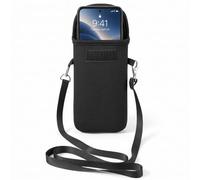 Jeffdad Chaussette pour téléphone portable - Noir - 17 x 10 cm - Pour | Étui de protection pour téléphone portable avec bandoulière amovible - Sac à bandoulière pour téléphone portable