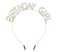 Jeffdad Couronne Anniversaire, Bandeau d'anniversaire Bling Strass Couronne Princesse Birthday Girl Accessoire Happy Birthday Pour Fille Femme Décoration de Fête