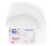 Jeffdad Lot de 100 protections en plastique pour cartes de recettes 7,6 x 12,7 cm