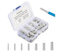 Jeffdad Lot de 700 embouts de câble, 0,5/0,75/1/1,5/2,5/4,0/6,0 mm² - Assortiment d'embouts de câble non isolés de 0,5 à 6,0 mm²