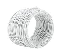 Jeffergarden 0,75 Mm 50 M en Fer galvanisé Enduit de PVC Rouleau de Fil D'attache Fil de Liaison pour Barres D'armature Processus à Haute Température Antirouille pour Lier les Câbles à Fibres (WHITE)