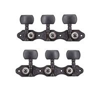 Jeffergarden 1 Paire de Chevilles de clé de Réglage de 35 Mm, Têtes de Machines Classiques Noires, Rapport de Vitesse 1:18, pour Guitares Flamenco, en Plastique, Alliage de Zinc et Bronze