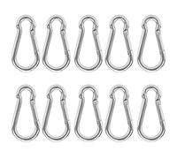 Jeffergarden 10 Pièces Crochet à Ressort, Mousqueton à Pression en Acier Inoxydable 304 avec Porte à Ressort, pour Les Activités de Plein Air Camping Randonnée Porte-clés Corde de sécurité