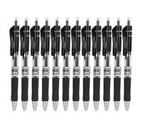 Jeffergarden 12 Pcs Stylos en Gel 0, 5 Mm Press Presse en Carbone Stylo de Grande capacité Neutre (BLACK)