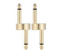 Jeffergarden 2 Pack Effet de Guitare Connecteur de Pédale 1/4 Pouce Couleur de Type Z, Transmission de Signal à Faible Bruit pour Accessoire de Planche à Pédale de Guitare avec Couleur Dorée