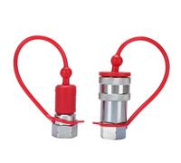 Jeffergarden 2 Pcs Raccords de Raccordement Rapide Hydraulique 1/4 "NPT Coupleurs Hydrauliques Accouplements Haute Pression En Acier Trempé avec Bouchons Anti-Poussière