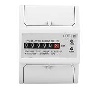 Jeffergarden 220V Digital 1 Phase 2 Wire Electric Metter, LED, 35 Mm DIN Rail Electricity Consommation Wattmètre, pour un Usage Domestique et Industriel (20(80) A)