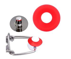 Jeffergarden 25 Pcs Joints en Silicone Rouge pour Bouteille Limonade Grolsch Swing Flip Top - Accueil Brew Bière Sceaux