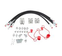 Jeffergarden 2PCS Vanne de Divertisseur Hydraulique à 3 Voies D'Excavatrice avec Connecteurs Rapides Tuyaux Flexibles de 31 Pouces pour une Mini Excavatrice Chinoise de 1 à 2 Tonnes