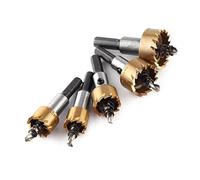 Jeffergarden 5 Pièces Ensemble de Forets de Coupe de Dents de Scie Cloche en Acier Rapide 16/18,5/20/25/30 Mm, Jeu de Scies Cloches 0,63/0,73/0,78/0,98/1,18 Pouces, Kit de Forets Ronds à Mandrin