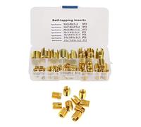 Jeffergarden 50 Pièces Inserts Filetés Autotaraudeurs en Laiton M3 M4 M5 M6 M8 M10 Inserts Filetés Hélicoïdaux Fendus pour la Réparation du Métal et du Plastique avec une Forte Résistance aux
