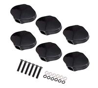 Jeffergarden 6PCS Guitar Tuning Pegs Zinc Alloy Machine Head Tined Keys With 6PCS Vis et 12pcs Rubber Rings pour les Guitares Folkloriques électriques Acoustiques (BLACK)