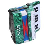 Jeffergarden Accordéon de Piano à 17 Touches, ABS avec Décor en Celluloïd, Accordéon à 8 Boutons de Basse, Léger avec Sangle Réglable et Son Doux pour Débutants, étudiants et Enfants (GREEN)
