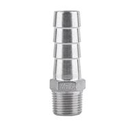 Jeffergarden Acier Inoxydable SS304 Connecteur de Queue de Tuyau de Filetage Mâle, Ajustement de Barbe Durable pour Le Chauffage de l'eau, Idéal pour Le Génie Chimique et la Plomberie (3/8 '' * 15