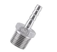 Jeffergarden Acier Inoxydable SS304 Connecteur de Queue de Tuyau de Filetage Mâle, Ajustement de Barbe Durable pour Le Chauffage de l'eau, Idéal pour Le Génie Chimique et la Plomberie (1/2 '' * 8 mm)