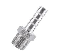 Jeffergarden Acier Inoxydable SS304 Connecteur de Queue de Tuyau de Filetage Mâle, Ajustement de Barbe Durable pour Le Chauffage de l'eau, Idéal pour Le Génie Chimique et la Plomberie (3/8 '' * 10