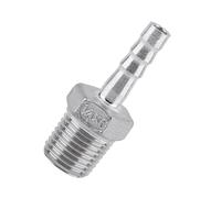 Jeffergarden Acier Inoxydable SS304 Connecteur de Queue de Tuyau de Filetage Mâle, Ajustement de Barbe Durable pour Le Chauffage de l'eau, Idéal pour Le Génie Chimique et la Plomberie (1/4 '' * 6 mm)