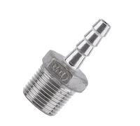 Jeffergarden Acier Inoxydable SS304 Connecteur de Queue de Tuyau de Filetage Mâle, Ajustement de Barbe Durable pour Le Chauffage de l'eau, Idéal pour Le Génie Chimique et la Plomberie (3/8 '' * 6 mm)